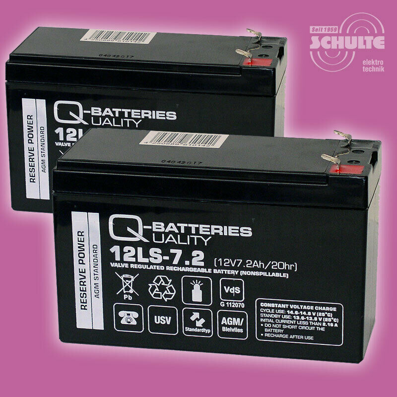 Akku-satz Batterien Batteriesatz Für Treppenlifter, 2 X 12v 7,2ah Blei Agm Akkus